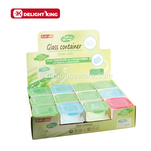 Ensemble de contenants en verre hermétiques ronds 400 ml X12pcs